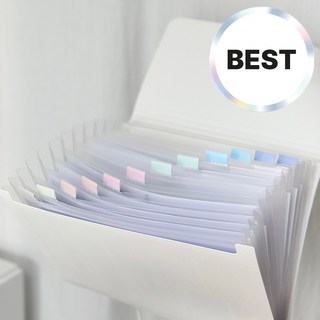 미미누 깔끔핏 아코디언파일 13칸 정리함 화이트 상품 이미지
