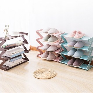 컴팩트 4단 8족 신발정리대/슬리퍼 신발장 수납선반 현관 정리선반, 핑크, 1개