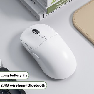 새로운 R1 M348 무선 FLY 경량 PAW3395 게임용 인체 마우스 스포츠 블루투스 충전식 공학적 4G, White