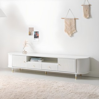 파로마 이스턴 템바보드 TV 거실장, 화이트 + 골드