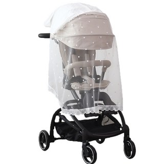 맘네스트 유모차 트라이크 레이스 가리개 여름 자수 망사 덮개 벌레차단 간편 모기장 커버, 곰돌이, 1개, 곰돌이