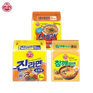 오뚜기 스낵면멀티팩1개+진라면순한맛멀티팩1개+참깨라면멀티팩1개, 14개