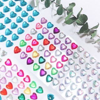 하트 보석스티커 큐빅스티커 큰사이즈 접착비즈 입체 다꾸 꾸미기 미술, 1개, 찐블루