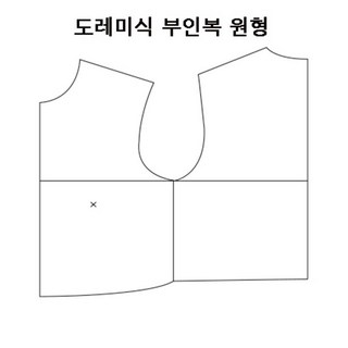 패션스타트 패턴인 P600 Bodice basic pattern 도레미식 부인복 옷 패턴 도안 옷본, 1개, 혼합