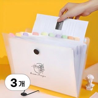 3개 세트 클리어 파일 A4 아코디언 서류 케이스 인덱스 화일 투명 파일철 홀더 파일집 장부 정리 악보 포켓 바인더 R69058A(3개세트 상품 이미지