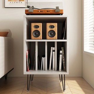 원목 턴테이블선반 LP선반 앰프 스피커 장식장 레트로 LP수납장, F. 화이트 48x40x83, 1개
