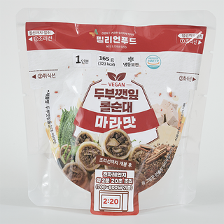 밀리언푸드 두부깻잎롤순대 마라맛 100% 비건, 3개, 165g
