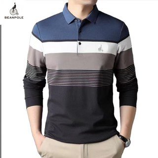 빈폴 긴팔 티셔츠 남자 순면 중청년 패션 터틀넥 캐주얼 셔츠