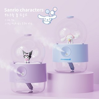 신제품 산리오 크리스탈 볼 가습기 캐릭터 탁상용 미니 USB 무선 충전 무드등 음악 기능 여성 선물 신생아 가습기 가을/겨울 선물, 시나모롤