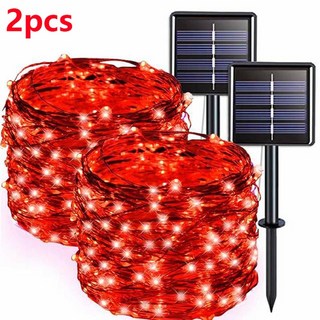 태양광 LED 조명 야외 꽃줄 램프 정원 태양 요정 조명 스트링 방수 크리스마스 정원 장식 42M400LED, 111.2PcsRed 5M 50LED