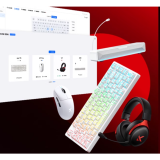 제너텍 MCHOSE Jet 75 유선8K 마그네틱축 게이밍 기계식 키보드 저지연 RGB 75배열80키 gasket구조, 게이밍판-화이트등고선-성망자축