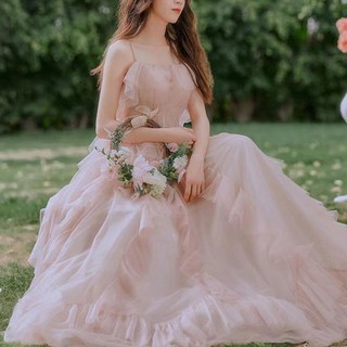 교복몰 / 교복몰 핑크 러블리 프릴 신혼여행 웨딩촬영 드레스