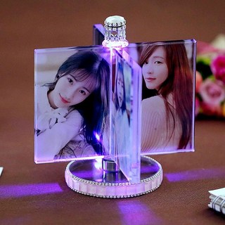다온마미 차량사진액자 자동차차량용액자, 1개, 발광 회전 앨범 페이지당7x10cm