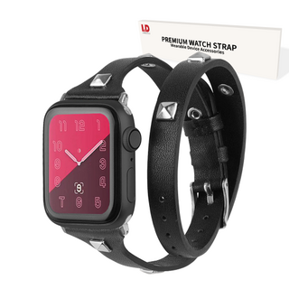 [리빙듀오 애플워치 호환 버클 더블 스트랩 착용 모습]