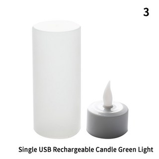 USB 충전식 없는 차 조명 촛불 LED 배터리, 3, 1개