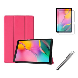 갤럭시탭A 10.1 북커버 케이스+액정보호필름+터치펜 SM-T510N T515N 케이스나라, 핑크