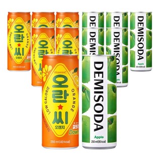 오란씨 250ml 오렌지 + 데미소다 250ml 애플 혼합 12입