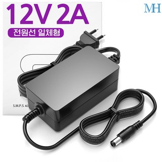 명호전자 12V2A 아답터 전원선일체형(TY1200200ZImn) DC 12V 2A 어댑터, 12V2A 아답터(전원선일체형)+젠더3종, 1개