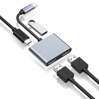 아모란나 4in1 C타입 듀얼모니터 HDMI 멀티 USB 허브 분배기 4K, 4in1 멀티허브 4K (Hdmi*2/PD/USB_A), 혼합색상, 1개