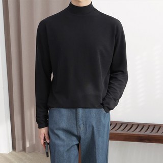 로코비전 남자 쫀득한 오버핏 반폴라 니트 티셔츠