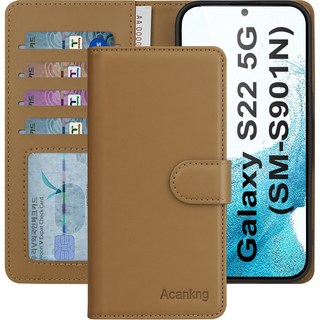 아칸크 삼성 갤럭시 S22 5G 클래식 베이직 지갑형 카드수납 프리미엄 가죽 다이어리 휴대폰 케이스