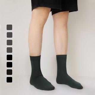 유어삭스 남성용 골지 무지 맨 남자 긴목 장목 무지 양말 8켤레 세트