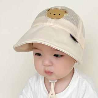 블랙체리 아동용 곰돌이 메쉬 선캡