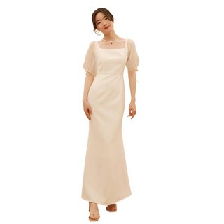 XIHUAN HOME 화이트 퍼프 웨딩드레스 롱 원피스