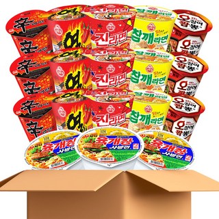 오뚜기 농심 소컵라면 6종 18개입 (진라면매운3+신라면3+육개장사발면3+참깨라면3+오징어짬뽕3+열라면3), 1개