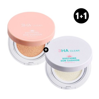 3HA 클리어 보습 선쿠션 화이트+베이지 15g 2종세트 SPF50+PA+++/주름미백기능성/피부톤업/손상피부진정/CICA함유, 2개