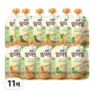 맘마밀 9개월 미역3+녹황3+시금치2+브로콜리2 (브로콜리1개추가증정), 100g, 11개, 녹황3+미역3+시금치2+브로콜리3
