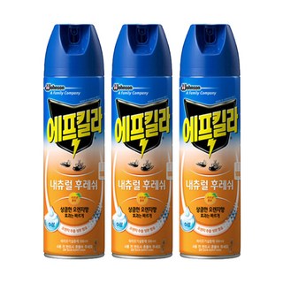 에프킬라 내추럴후레쉬 살충제 스프레이 오렌지향, 500ml, 3개