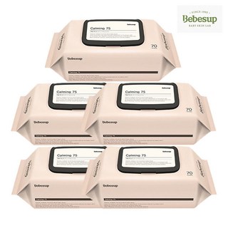 베베숲 카밍75 유아물티슈 캡형 75평량, 70매, 5개