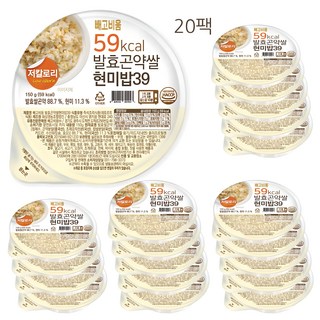 빼고비움 최저 칼로리 100g당 39kcal 발효곤약쌀현미밥39, 150g, 20개