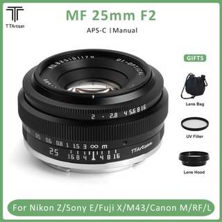 정시출고 TTArtisan 니콘 Z E 후지필름 XF 파나소닉 올림푸스 M43 xt10 a6400 a7c 용 미러리스 카, 01 Black