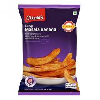 CHHEDA'S 과자 칩 체다의 마살라 바나나 칩스 바삭한 긴 웨이퍼 매운 빨간 켈라 인도 나믹 스낵 170g 4개 묶음, 2개 팩