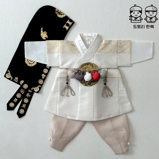 금박 아이보리 동다리 고급 남아한복 (백일~10호) 어린이 키즈 유아 아동한복