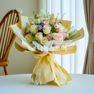 전국 꽃다발 생일꽃배달 생일 축하 선물 승진 졸업 정년 퇴직 학예회 기념일 와이프 꽃배달서비스 당일꽃다발, 살구, 1개