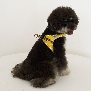 리얼펫 강아지 체크 슬림 하네스, Yellow, 1개