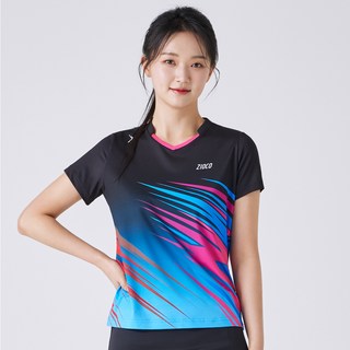 지오코 AHT-1014R 썬더스톰 블랙 여성 반팔 티셔츠