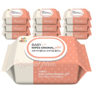 코멧 아기물티슈 오리지널 플러스 120 엠보싱 대용량 캡형, 50g, 120개입, 10개
