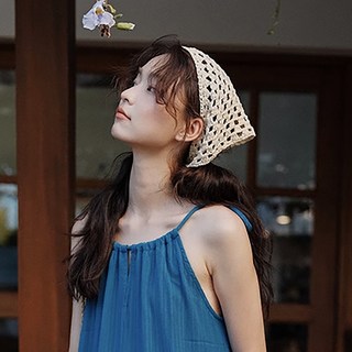 비토스 러블리 여성 크로셰 니트 반다나 두건