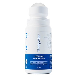 바디와이즈 20프로 포함 요소 풋 크림 롤 50ml 건조하고 갈라진 힐용 2프로 젖산 올리브 오일 및 비타민 E 함유 힐 관리 보습에 도움, Be Bodywise 20% 우레아 풋 크림 롤 온 5, 1개