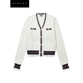 시슬리 배색 트위드 가디건 SAKCA7441