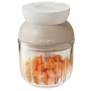 윤곰 전동 야채 마늘 미니 다지기 300ml 오트밀 베이지