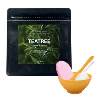 린제이 리네추럴 저자극 쿨링 피부진정 수분공급 티트리 모델링팩+팩도구3종+클렌징해면, 1개, 1개입