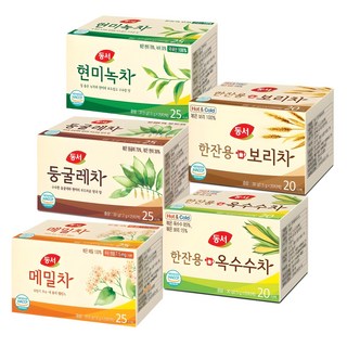 동서 티백세트(현미녹차+둥굴레차+메밀차+한잔용보리차+한잔용옥수수차), 1.5g, 1개, 25개입