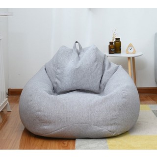 빈백 1인용소파 일인용쇼파 쿠션의자 쇼파1인용빈백 sml 소파 커버 의자 없이 필러 린넨 천 안락 의자 빈 가방 pouf 퍼프 소파 다다미 거실 가구 커버, 밝은 회색, 밝은 회색