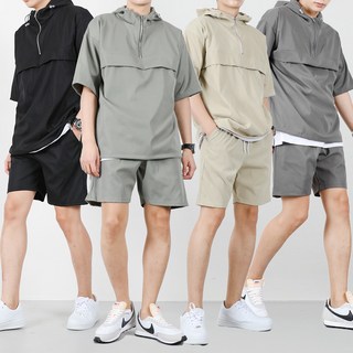 벤티브 남자 반팔 후드아노락 우븐쇼츠 빅사이즈 여름 트레이닝복 상의하의