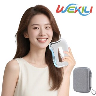 WEKILI 핸디형 다용도 EMS 저주파기 온열 괄사 마사지기 전동 무선 바디라인 근막이완 미세전류 안마기, 화이트